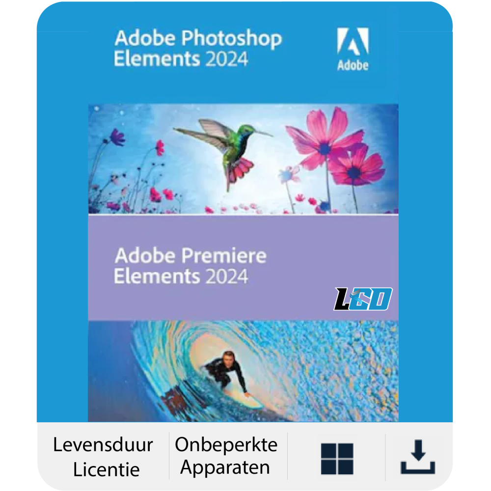 Adobe Photoshop Elements & Premiere Elements 2024 1 PC ( Lifetime )