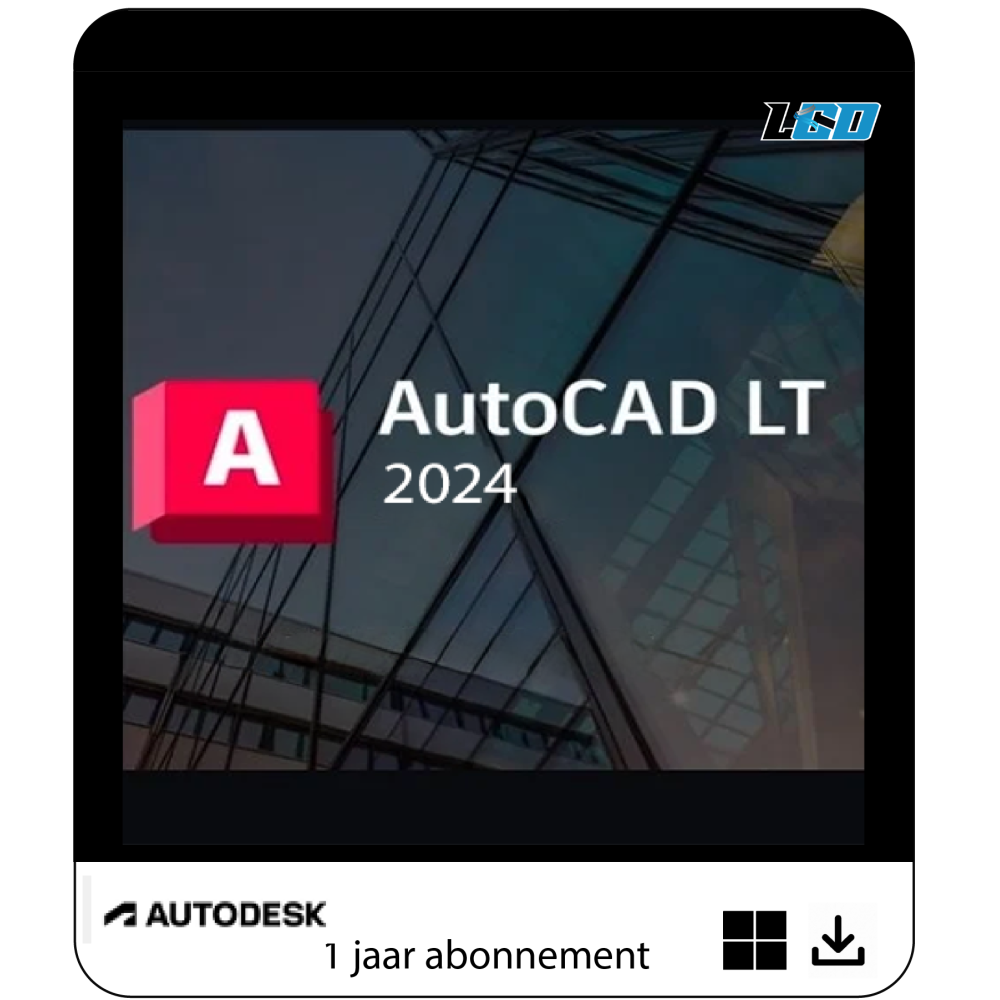 Autodesk AutoCAD 2024 LT 1 Jaar abonnement