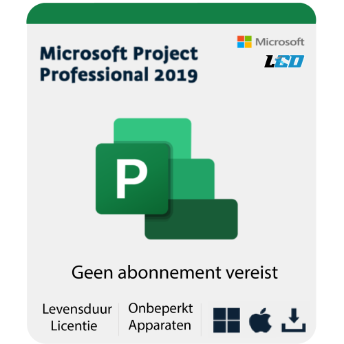 Microsoft Project Professional 2019 USB Installatiepakket