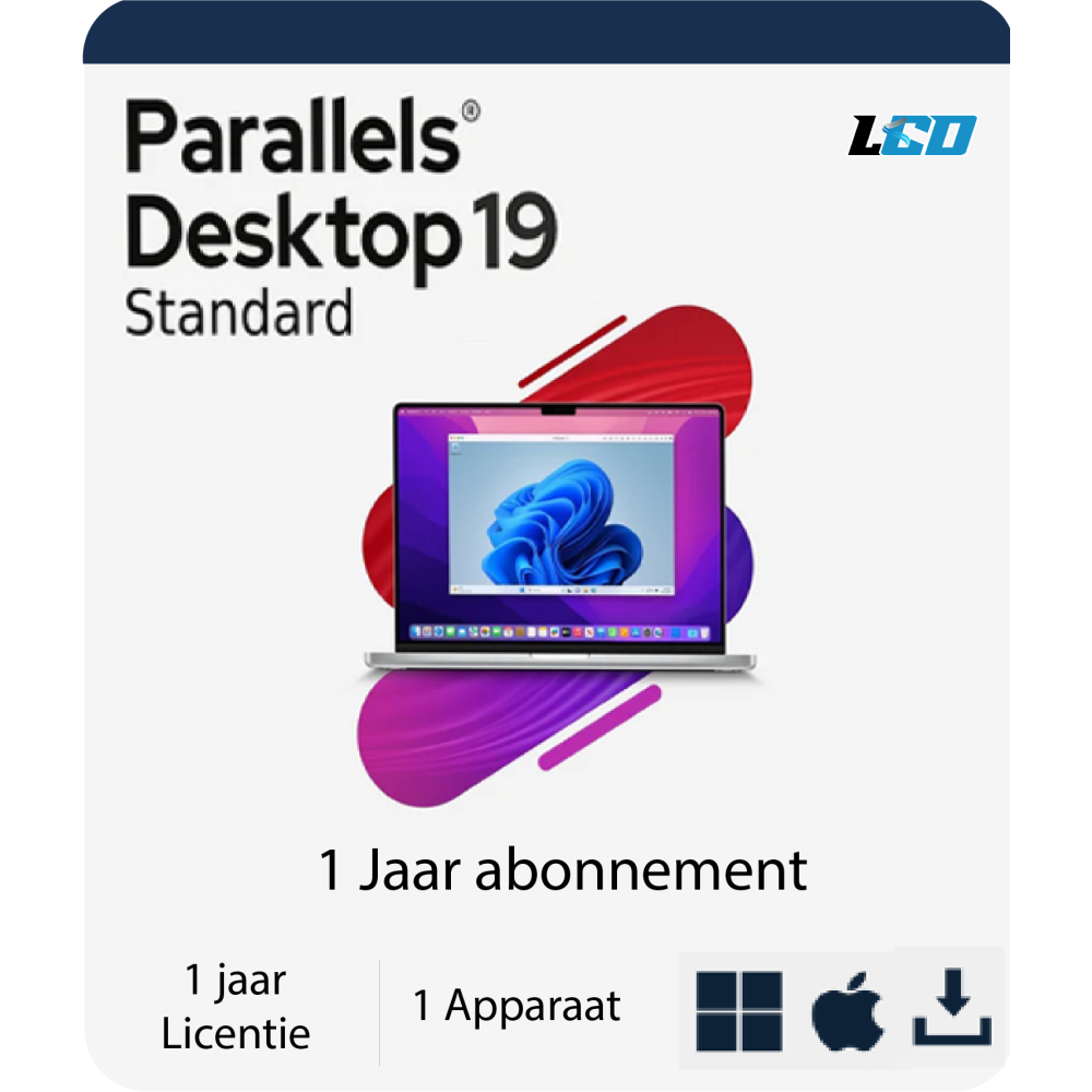 Parallels Desktop 19 Standard MAC 1 Jaar abonnement