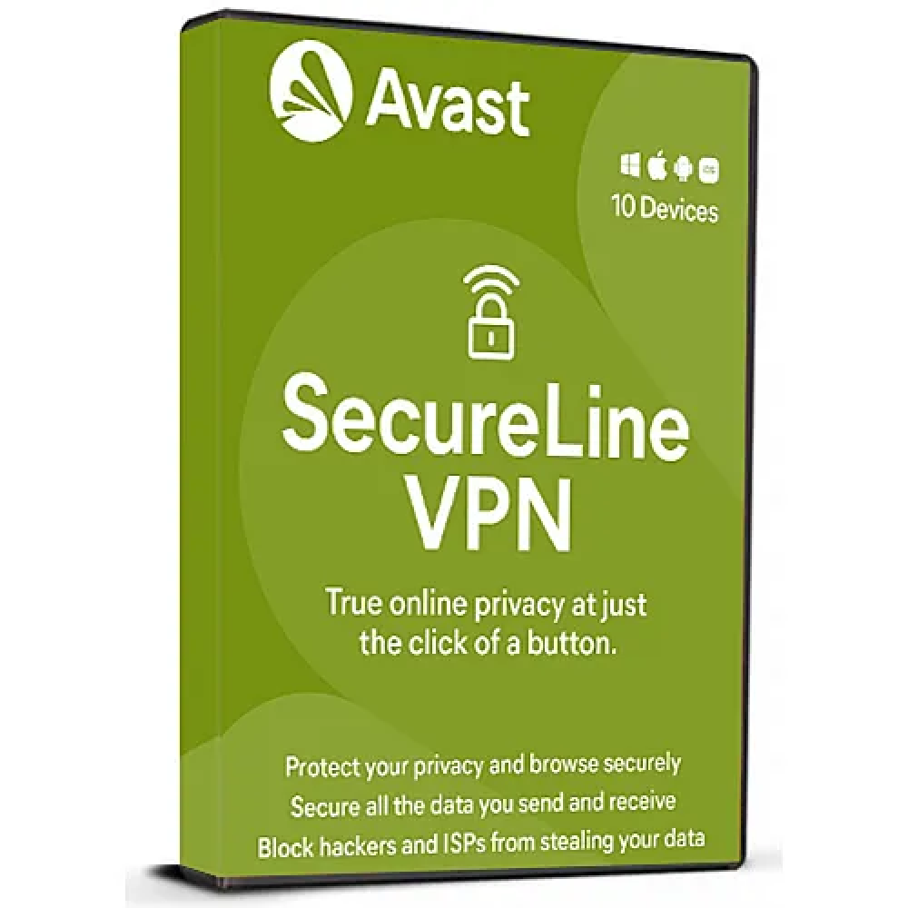 Avast SecureLine VPN – 10 Apparaten – 1 Jaar Licentie – Veilig & Privé Internet – Wereldwijd