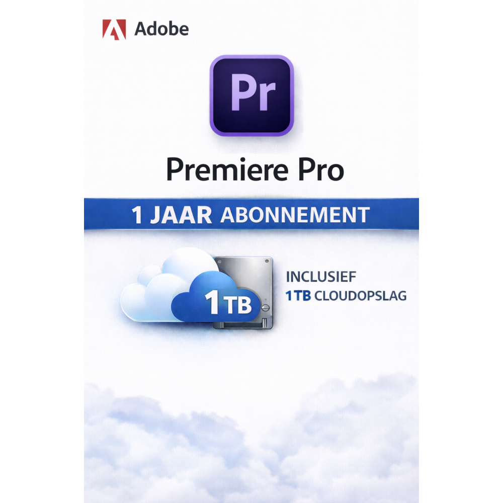 Adobe Premiere Pro 1 Jaar Abonnement – 1 Licentie | Direct geleverd per e-mail