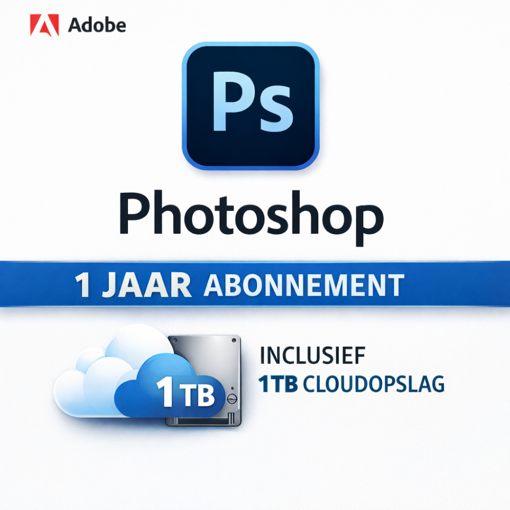 Adobe Photoshop 1 Jaar Abonnement – 1 Licentie | Direct geleverd per e-mail