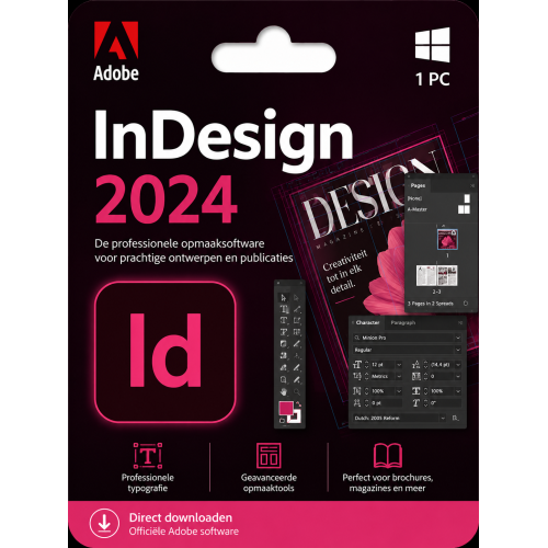 Adobe InDesign 2024 – Direct in je mailbox – 1 PC – Zonder abonnement