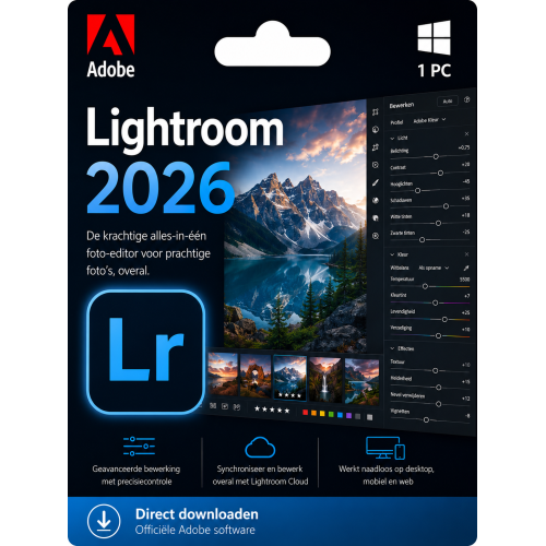 Adobe Lightroom Classic 2026 – Direct in je mailbox – 1  PC – Zonder abonnement
