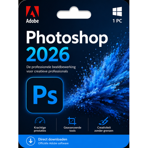 Adobe Photoshop 2026 – Direct in je mailbox – 1  PC – Zonder abonnement | Digitale Licentie 1 PC