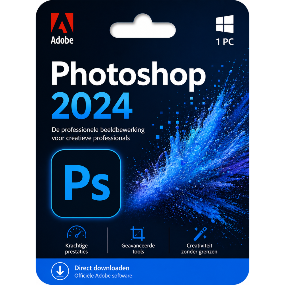 Adobe Photoshop 2024 – Direct in je mailbox – 1  PC – Zonder abonnement | Digitale Licentie 1 PC