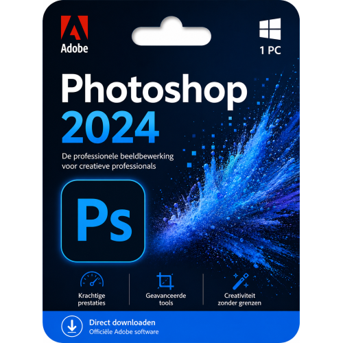 Adobe Photoshop 2024 – Direct in je mailbox – 1  PC – Zonder abonnement | Digitale Licentie 1 PC