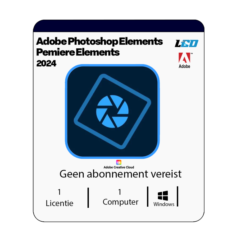 Adobe Photoshop Elements & Premiere Elements 2024 1 PC ( Lifetime )