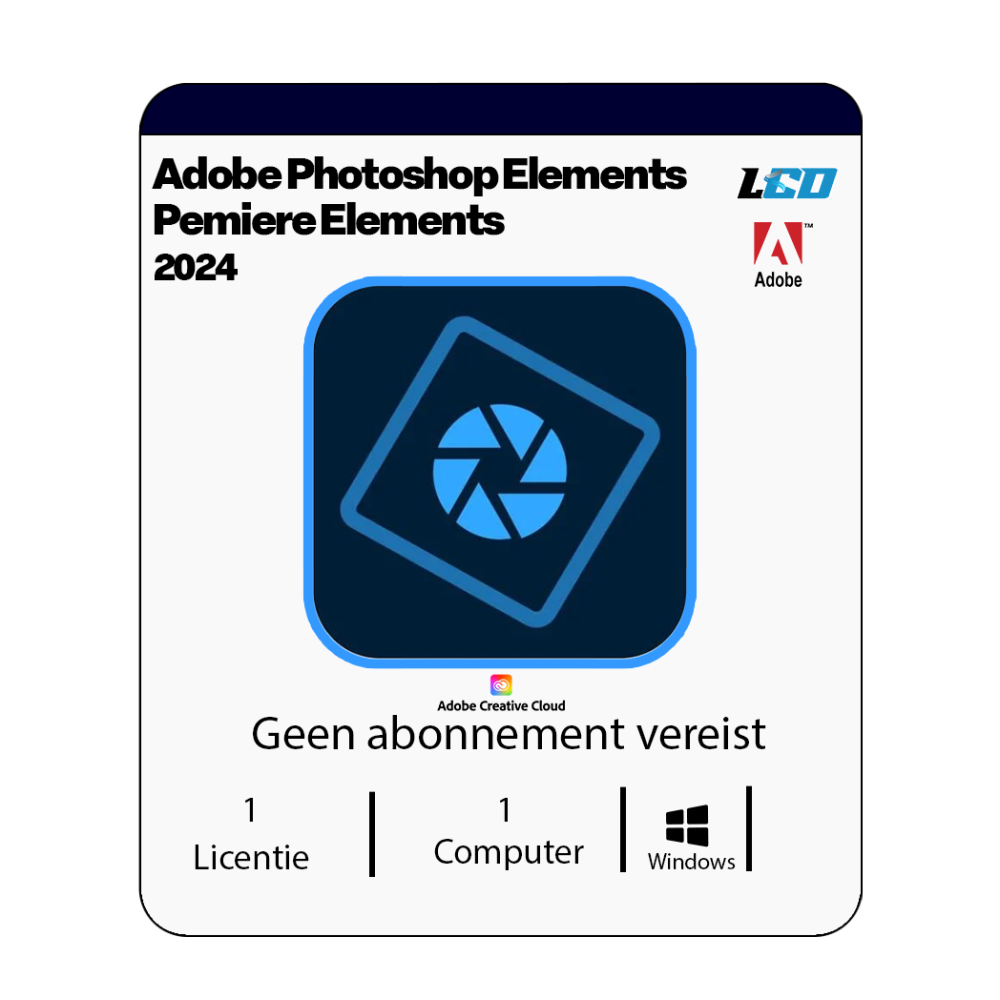 Adobe Photoshop Elements & Premiere Elements 2024 1 PC ( Lifetime )