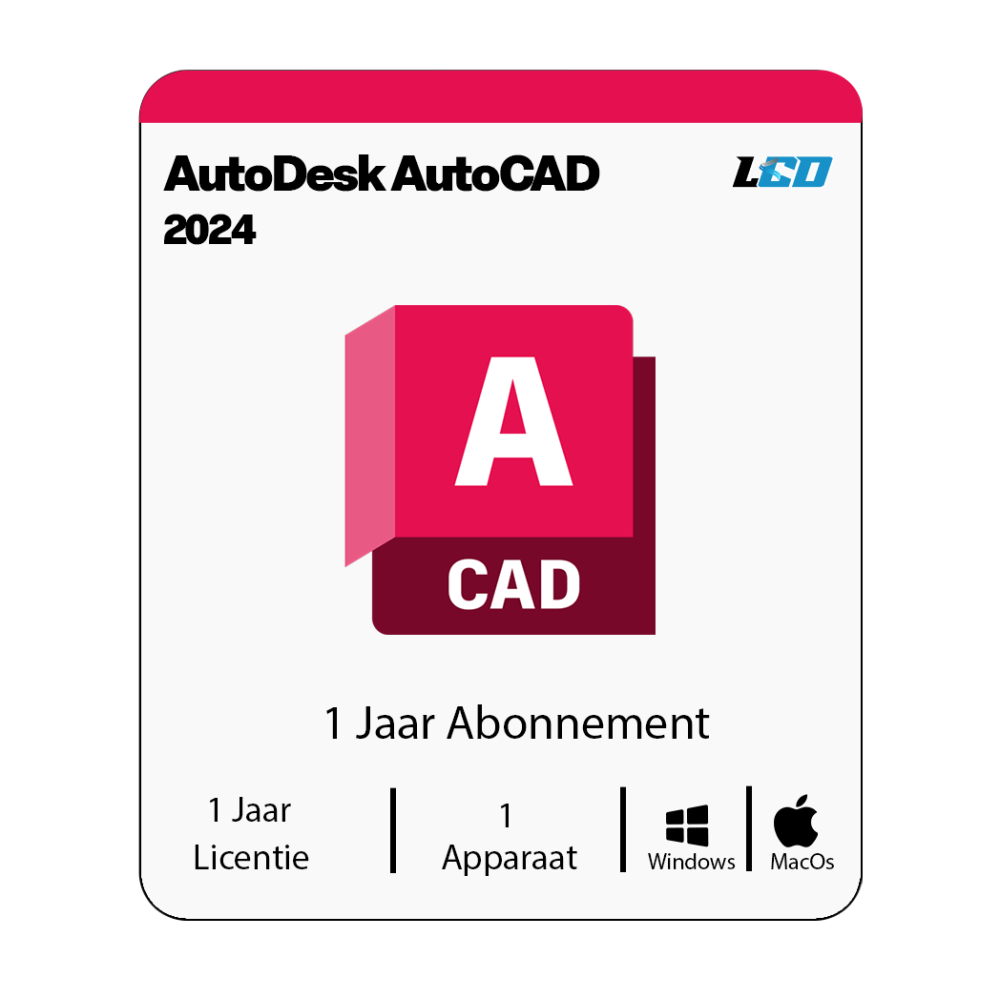 Autodesk AutoCAD 2024 1 Jaar abonnement