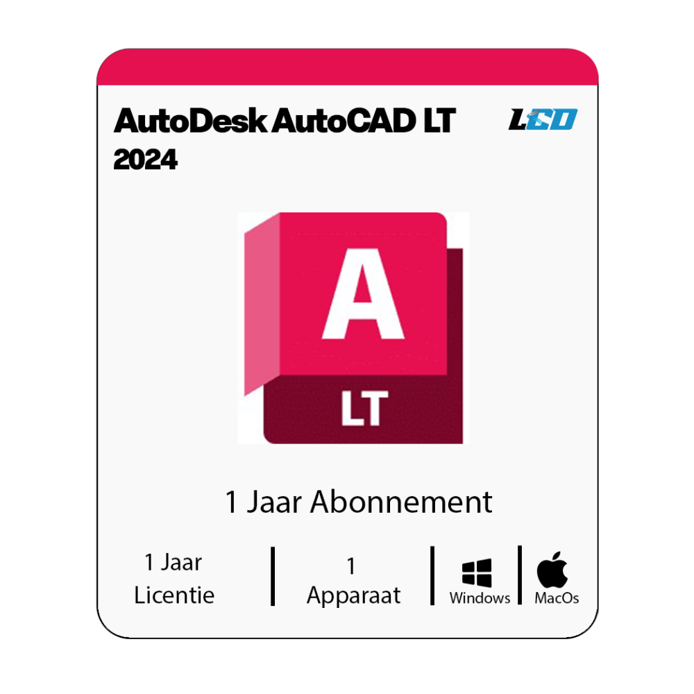 Autodesk AutoCAD 2024 LT 1 Jaar abonnement