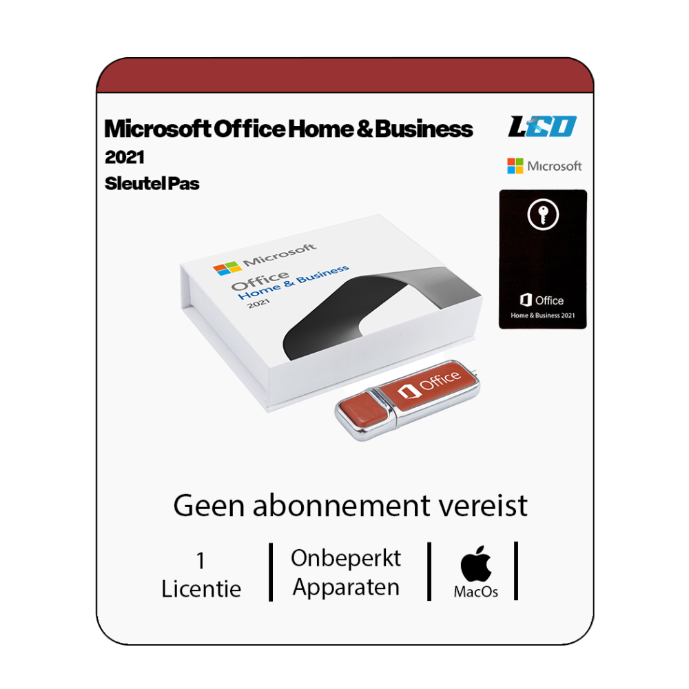 Microsoft office 2021 Home & Business USB MAC Installatiepakket