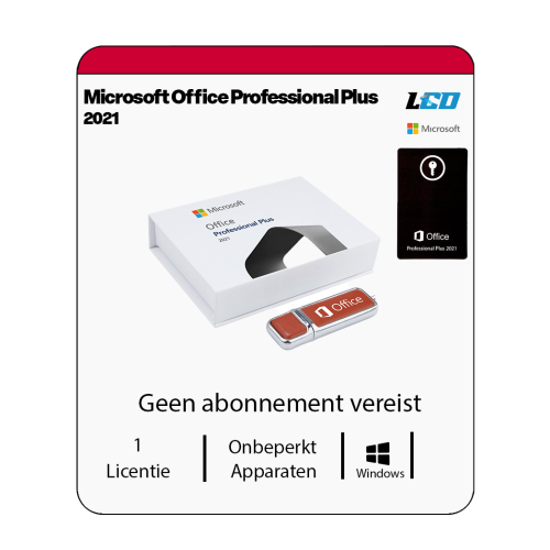 Microsoft Office 2021 Professional Plus USB installatiepakket 5 PC