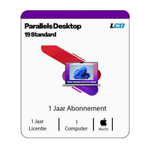 Parallels Desktop 19 Standard MAC 1 Jaar abonnement