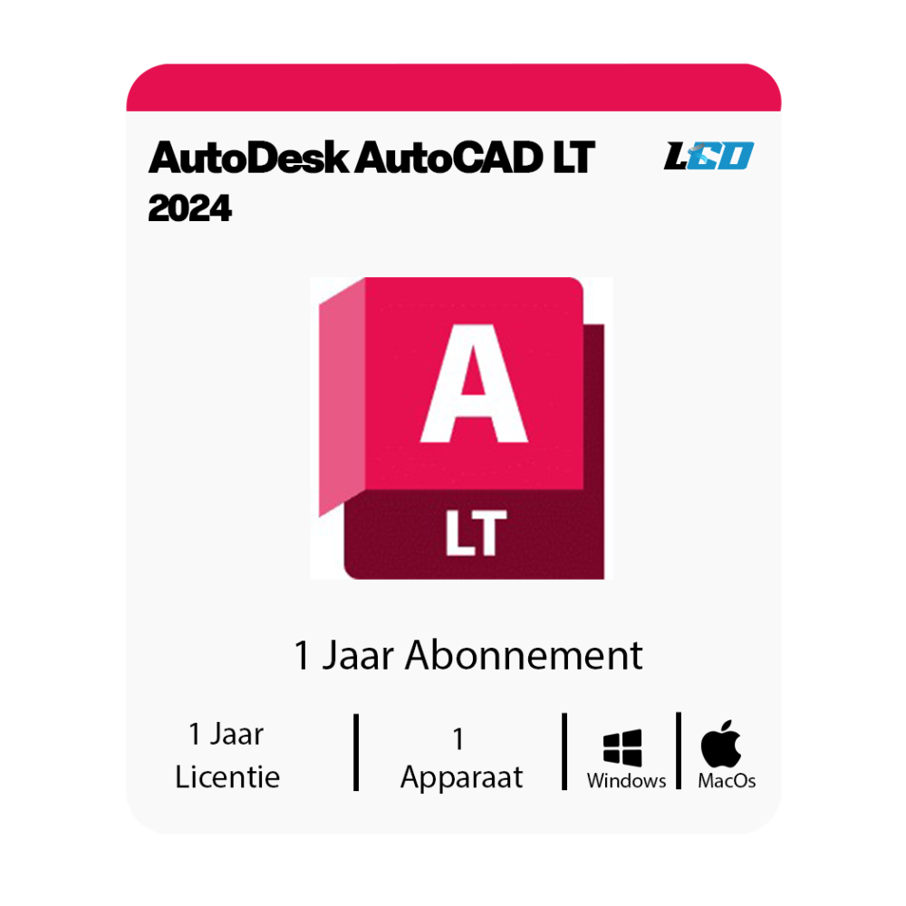 Autodesk AutoCAD 2024 LT 1 Jaar abonnement