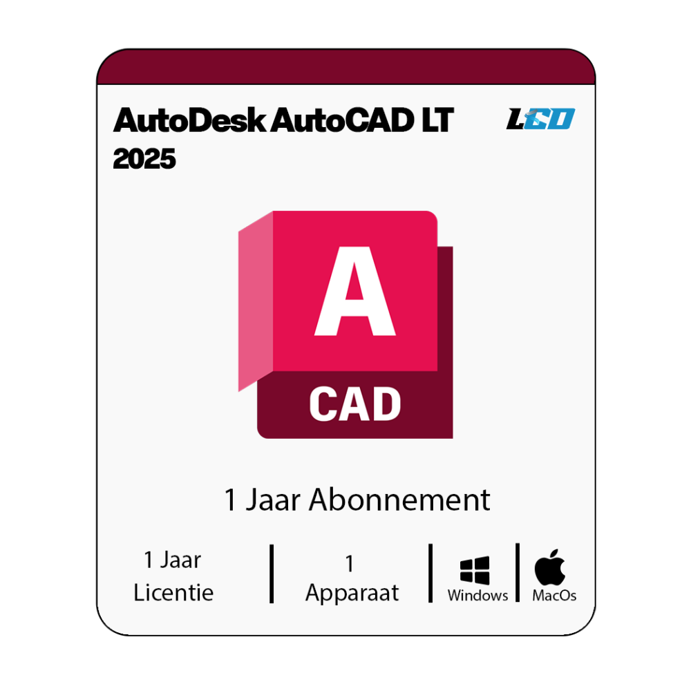 Autodesk AutoCAD 2025 LT 1 Jaar abonnement