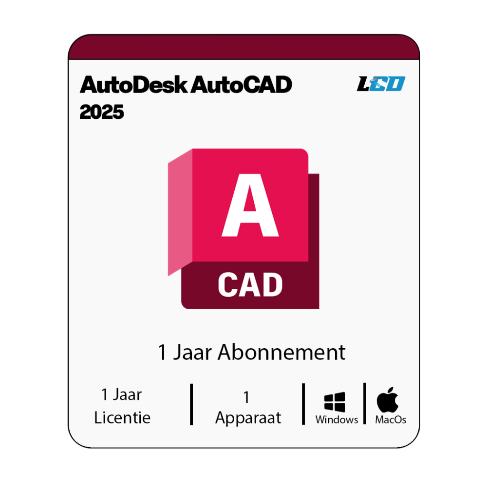 Autodesk AutoCAD 2025 1 Jaar abonnement