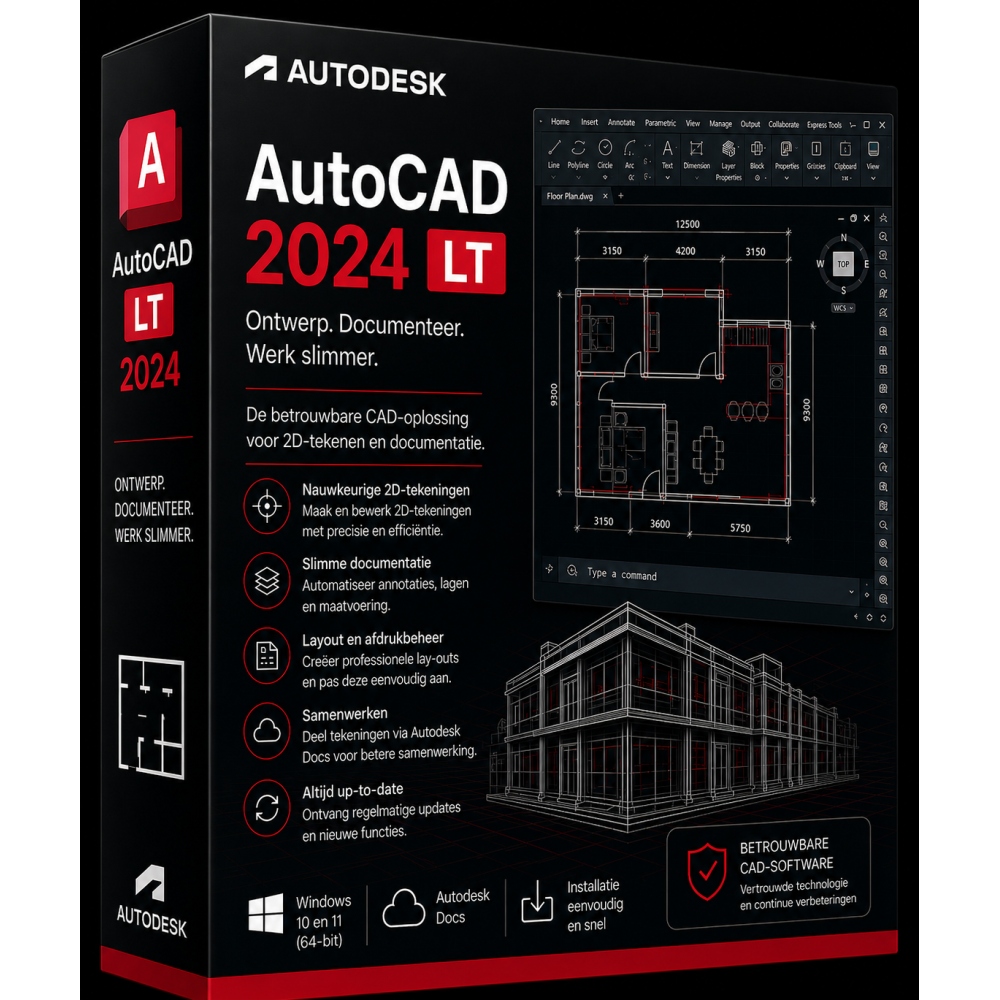 Autodesk AutoCAD 2024 LT 1 Jaar abonnement