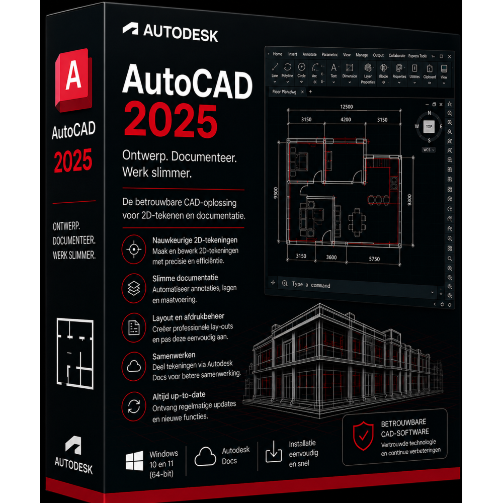 Autodesk AutoCAD 2025 1 Jaar abonnement