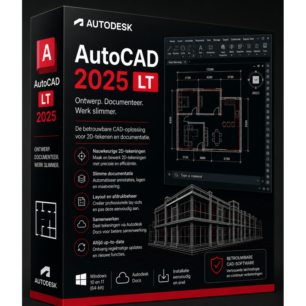 Autodesk AutoCAD 2025 LT 1 Jaar abonnement