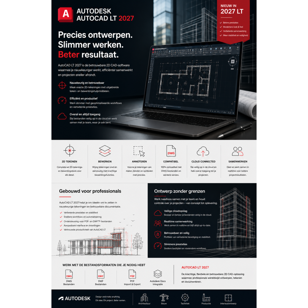 Autodesk AutoCAD LT 2027 1 jaar Abonnement