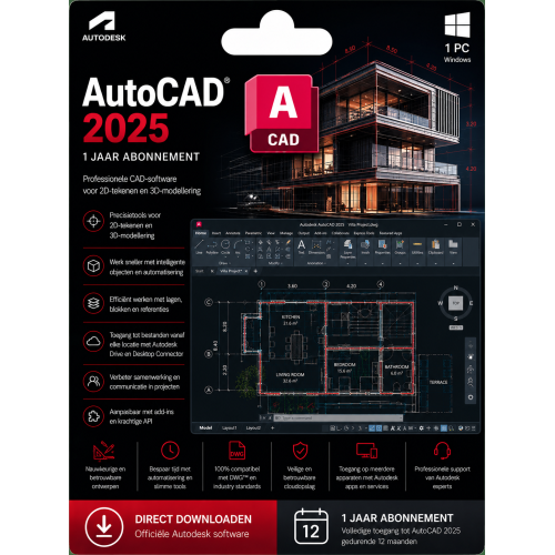 Autodesk AutoCAD 2025 1 Jaar abonnement