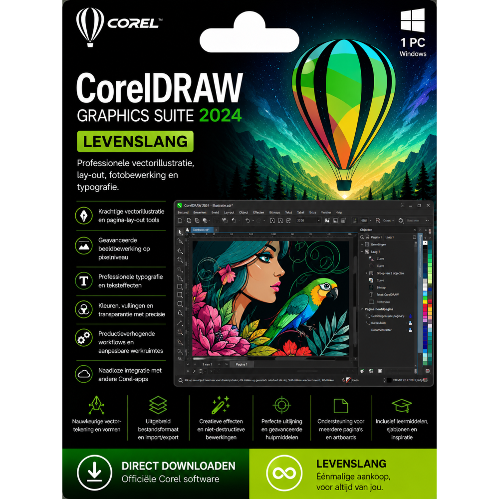 CorelDraw Graphics Suite 2024 | Digitale Licentie 1 PC
