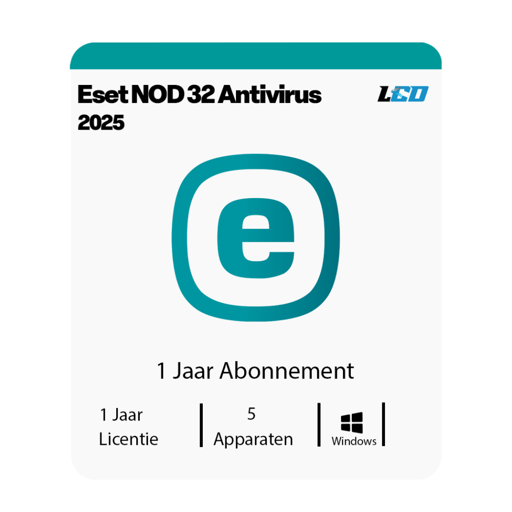 ESET NOD32 Antivirus 2025 ( 5 Apparaten ) 1 jaar Abonnement