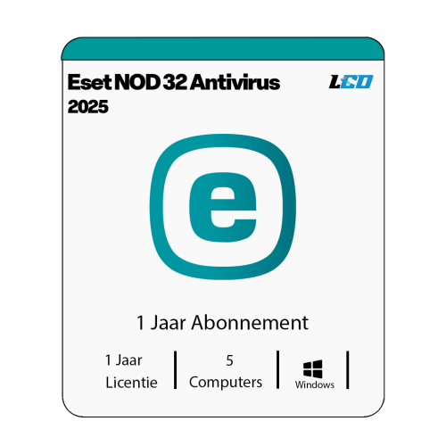 ESET NOD32 Antivirus 2025 ( 5 Apparaten ) 1 jaar Abonnement