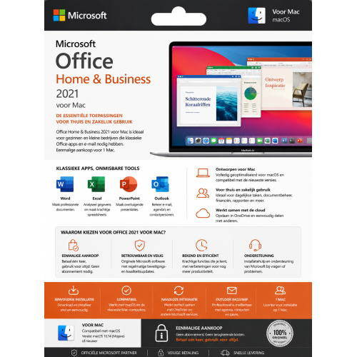 Microsoft Office 2021 Home & Business | Digitale Licentie 1 MAC