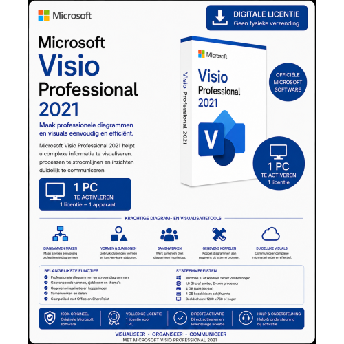 Microsoft Visio Professional 2021 | Digitale Licentie 1PC