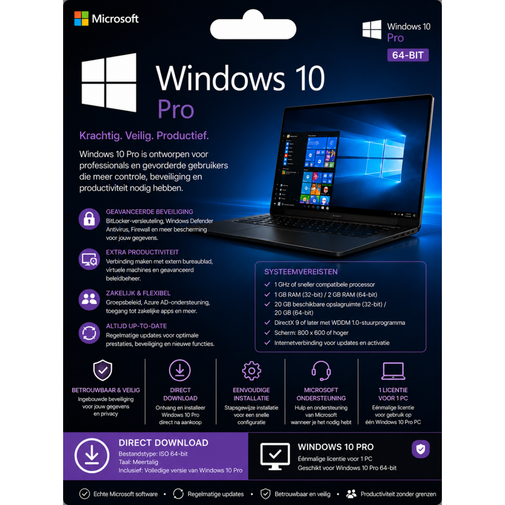 Microsoft Windows 10 Pro Installatiepakket