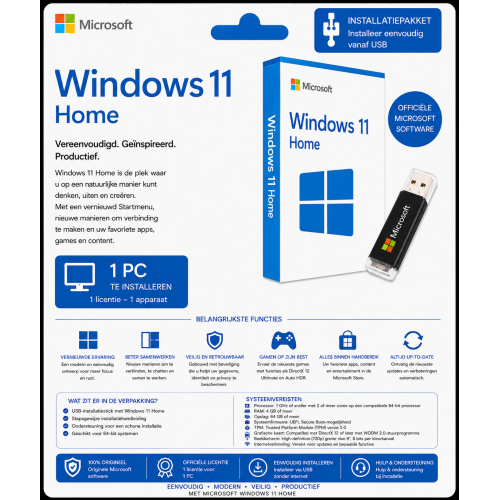 Microsoft Windows 11 Home USB Installatiepakket