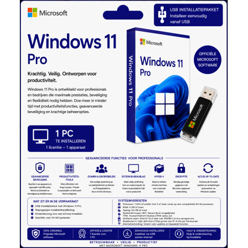 Microsoft Windows 11 Pro USB Installatiepakket